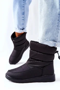 Wysokie Wsuwane Śniegowce Czarne Cathy