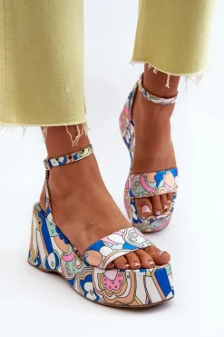 Wzorzyste Sandały Na Platformie I Koturnie Multikolor Wiandia