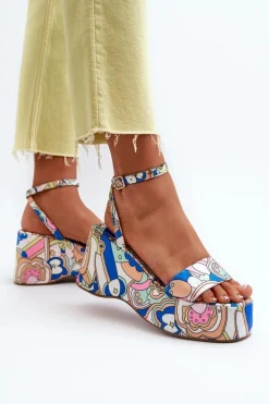 Wzorzyste Sandały Na Platformie I Koturnie Multikolor Wiandia