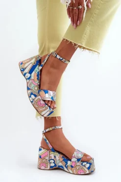 Wzorzyste Sandały Na Platformie I Koturnie Multikolor Wiandia