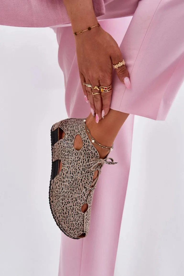 Wzorzyste Skórzane Botki Maciejka 03426-49 Panterka