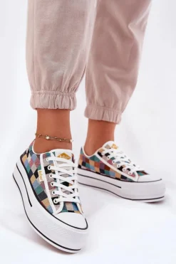 Wzorzyste Trampki Damskie Na Platformie Lee Cooper LCW-25-31-3441L Multikolor