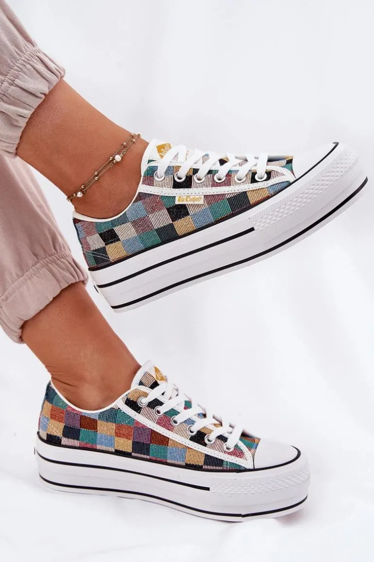 Wzorzyste Trampki Damskie Na Platformie Lee Cooper LCW-25-31-3441L Multikolor