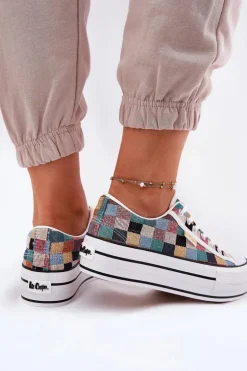 Wzorzyste Trampki Damskie Na Platformie Lee Cooper LCW-25-31-3441L Multikolor