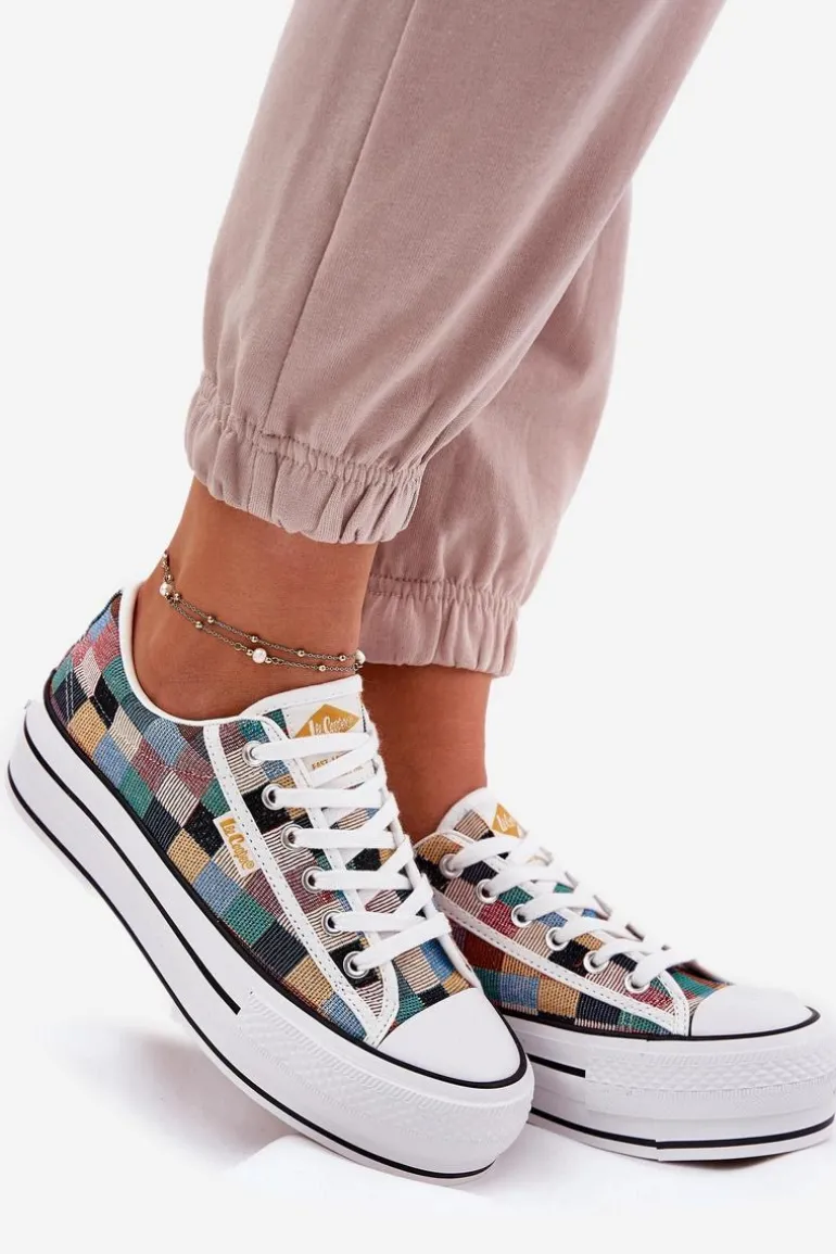 Wzorzyste Trampki Damskie Na Platformie Lee Cooper LCW-25-31-3441L Multikolor