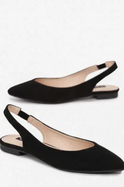Zamszowe Baleriny W Szpic Czarne Daisy
