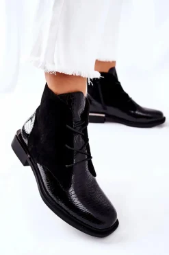 Zamszowe Botki Ocieplane Sergio Leone BT401 Czarne