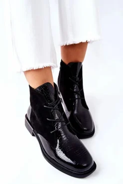 Zamszowe Botki Ocieplane Sergio Leone BT401 Czarne