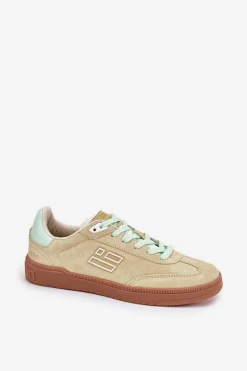 Zamszowe Buty Sportowe Sneakersy Damskie D.Franklin DFSH387005 Limonkowe