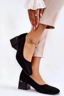 Zamszowe Czółenka La.Fi 230034B-SU Czarne