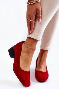 Zamszowe Czółenka La.Fi 230034R-SU Czerwone