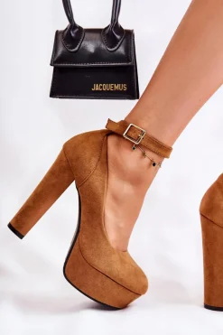 Zamszowe Czółenka Na Platformie Camel Gottie