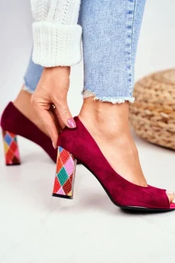 Zamszowe Czółenka Sergio Leone PB135 Fuksja