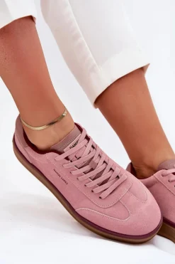 Zamszowe Damskie Sneakersy Daniel Lopez Just Dare SS2D4010 Różowe