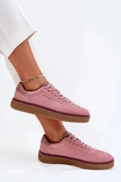 Zamszowe Damskie Sneakersy Daniel Lopez Just Dare SS2D4010 Różowe