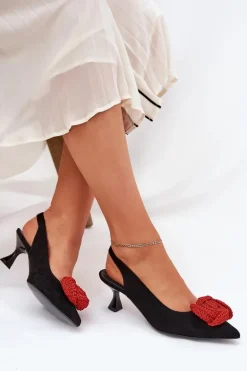 Zamszowe Eleganckie Czółenka Na Szpilce CheBello 4666 Czarne