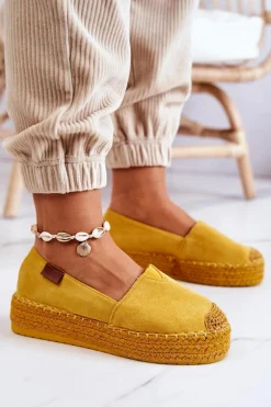Zamszowe Espadryle Wsuwane Żółte Lesley