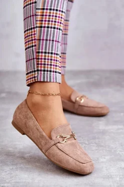 Zamszowe Klasyczne Mokasyny Ciemnobeżowe Roddie