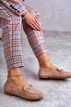 Zamszowe Klasyczne Mokasyny Ciemnobeżowe Roddie