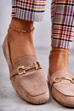 Zamszowe Klasyczne Mokasyny Ciemnobeżowe Roddie