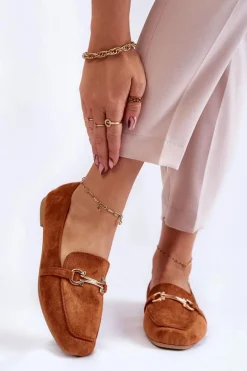 Zamszowe Klasyczne Mokasyny Camel Roddie