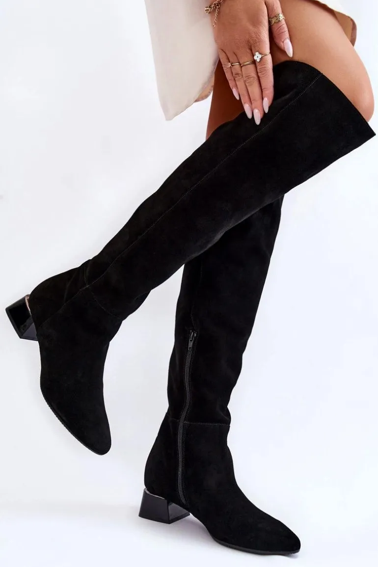 Zamszowe Kozaki Muszkieterki Laura Messi 2221 Czarne