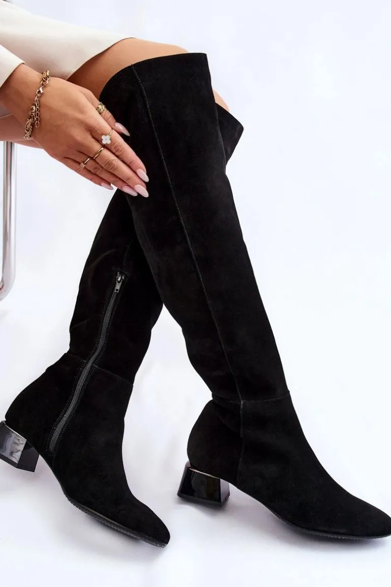 Zamszowe Kozaki Muszkieterki Laura Messi 2221 Czarne