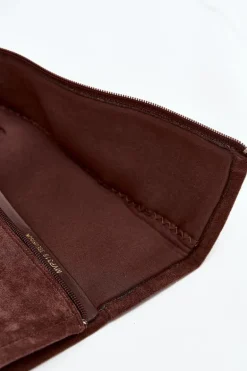 Zamszowe Kozaki Na Płaskim Obcasie Brązowe Eelin