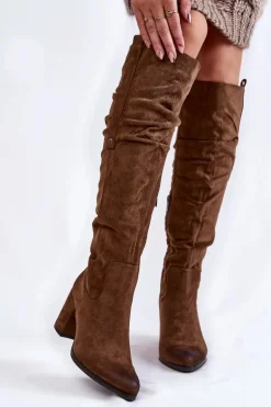 Zamszowe Kozaki Za Kolano La.Fi 270065KH-SU Ciemnobrązowe