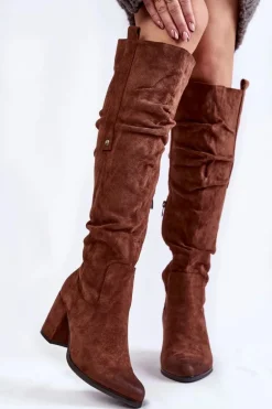 Zamszowe Kozaki Za Kolano La.Fi 270065FX-SU Brązowe