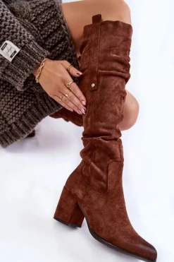 Zamszowe Kozaki Za Kolano La.Fi 270065FX-SU Brązowe