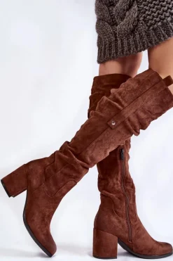 Zamszowe Kozaki Za Kolano La.Fi 270065FX-SU Brązowe