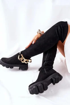 Zamszowe Kozaki Za Kolano Czarne Auckland