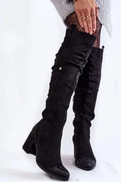 Zamszowe Kozaki Za Kolano La.Fi 270065B-SU Czarne
