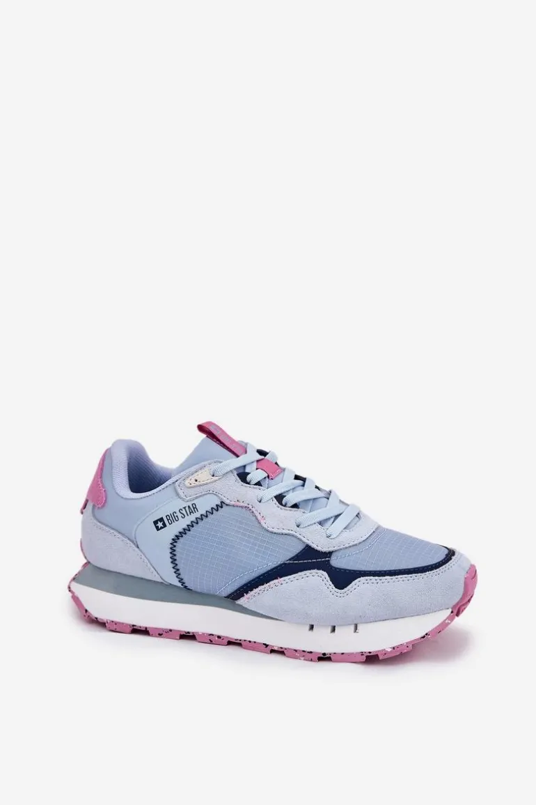 Zamszowe Lekkie Buty Sportowe Damskie Big Star RR274236 HI-POLY SYSTEM Niebieskie