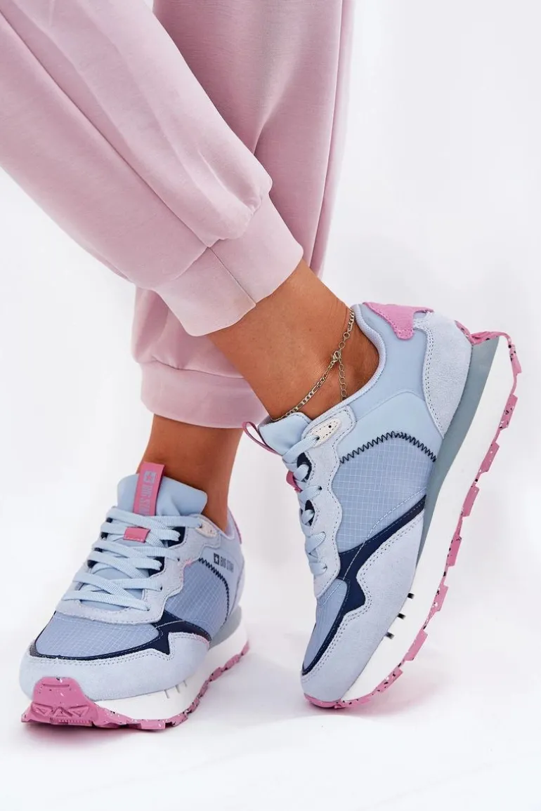 Zamszowe Lekkie Buty Sportowe Damskie Big Star RR274236 HI-POLY SYSTEM Niebieskie