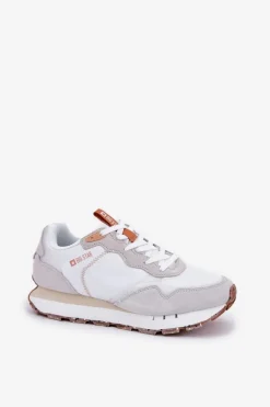 Zamszowe Lekkie Buty Sportowe Damskie Big Star RR274235 HI-POLY SYSTEM Beżowe