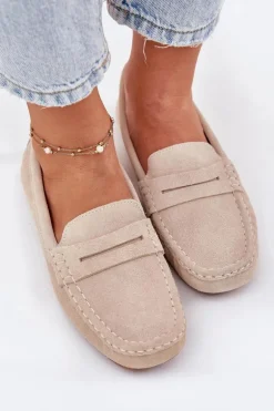 Zamszowe Mokasyny Damskie Big Star RR274947 Beżowe