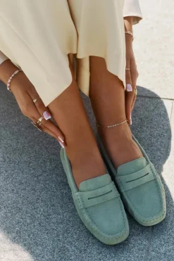 Zamszowe Mokasyny Damskie Big Star RR274945 Zielone