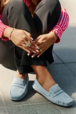 Zamszowe Mokasyny Damskie Big Star RR274943 Niebieskie