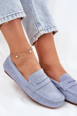 Zamszowe Mokasyny Damskie Big Star RR274943 Niebieskie