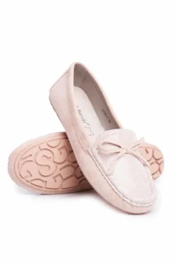 Zamszowe Mokasyny Damskie S.Barski A199 Beżowe