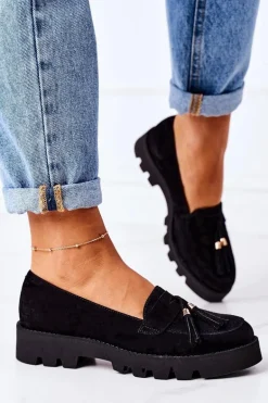 Zamszowe Mokasyny Lewski Shoes 3053 Czarne