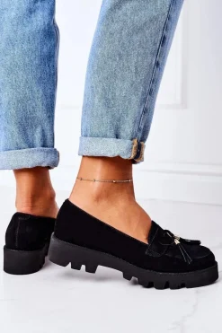 Zamszowe Mokasyny Lewski Shoes 3053 Czarne