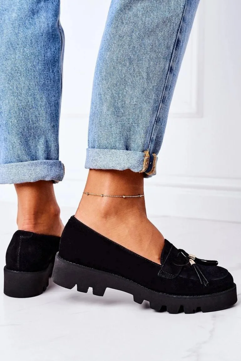 Zamszowe Mokasyny Lewski Shoes 3053 Czarne