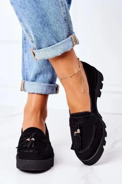 Zamszowe Mokasyny Lewski Shoes 3053 Czarne