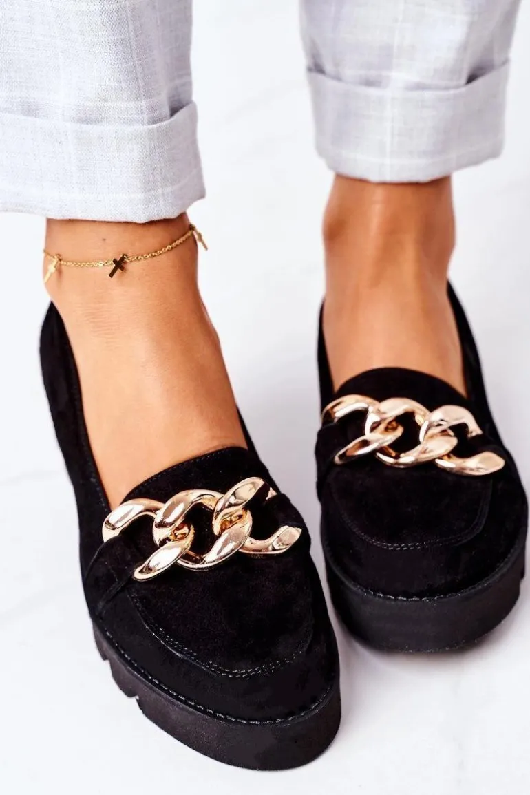 Zamszowe Mokasyny Lewski Shoes 3040 Czarne