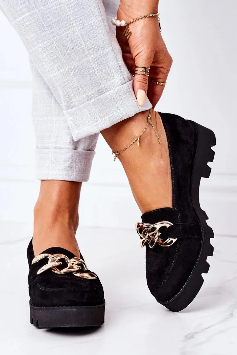 Zamszowe Mokasyny Lewski Shoes 3040 Czarne