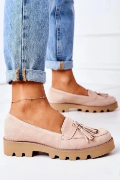 Zamszowe Mokasyny Lewski Shoes 3053 Cappuccino