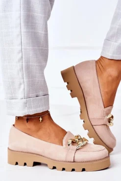 Zamszowe Mokasyny Lewski Shoes 3040 Cappuccino